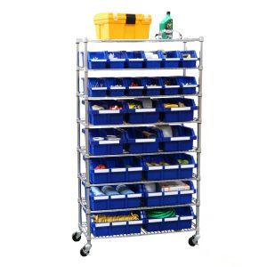 24-Bin Mobile Storage Rack