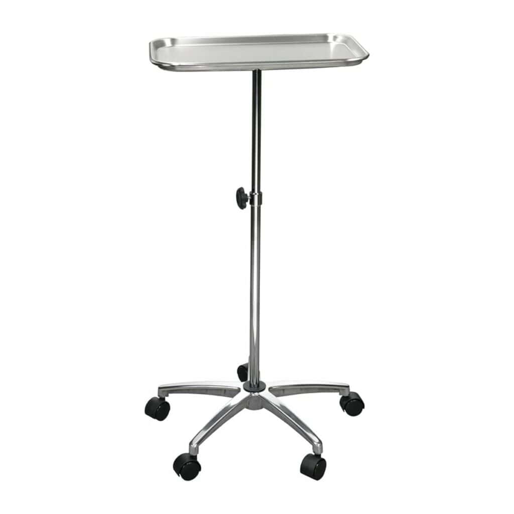 5-Leg Chrome Instrument Stand w/ Stainless Steel Tray