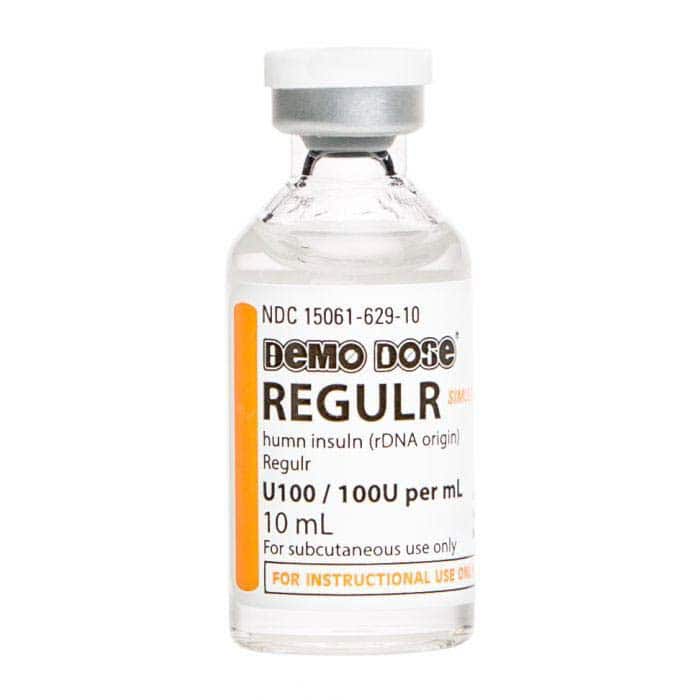 Demo Dose® Simulated Regular Insulin, 100 units/mL, 10mL Vial