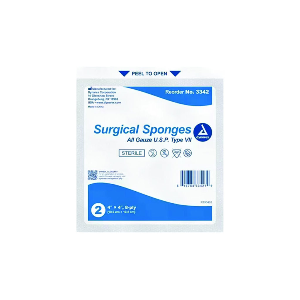 4 in. x 4 in. 8-Ply Surgical Sponge, 10/Pack