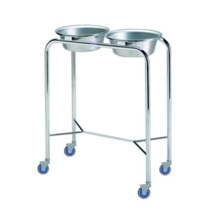 Chrome Double Basin Stand w/ Stainless Steel Basins