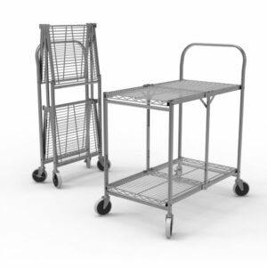 2-Shelf Collapsible Wire Utility Cart