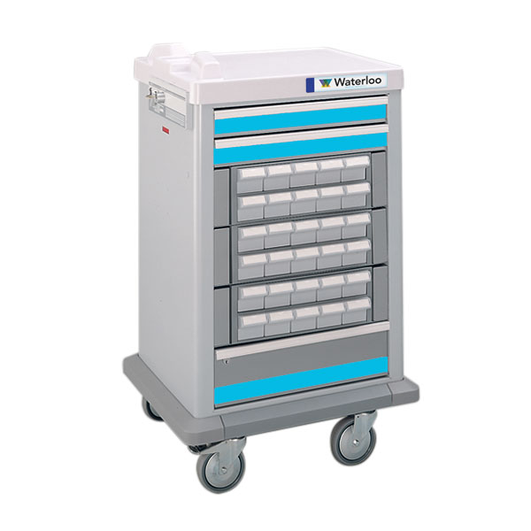 Waterloo® Half-Size Steel Medication Cart
