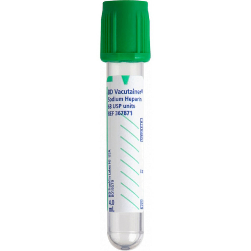 BD Vacutainer® Plus Plasma Tube, Green Hemogard Closure – 100/Box