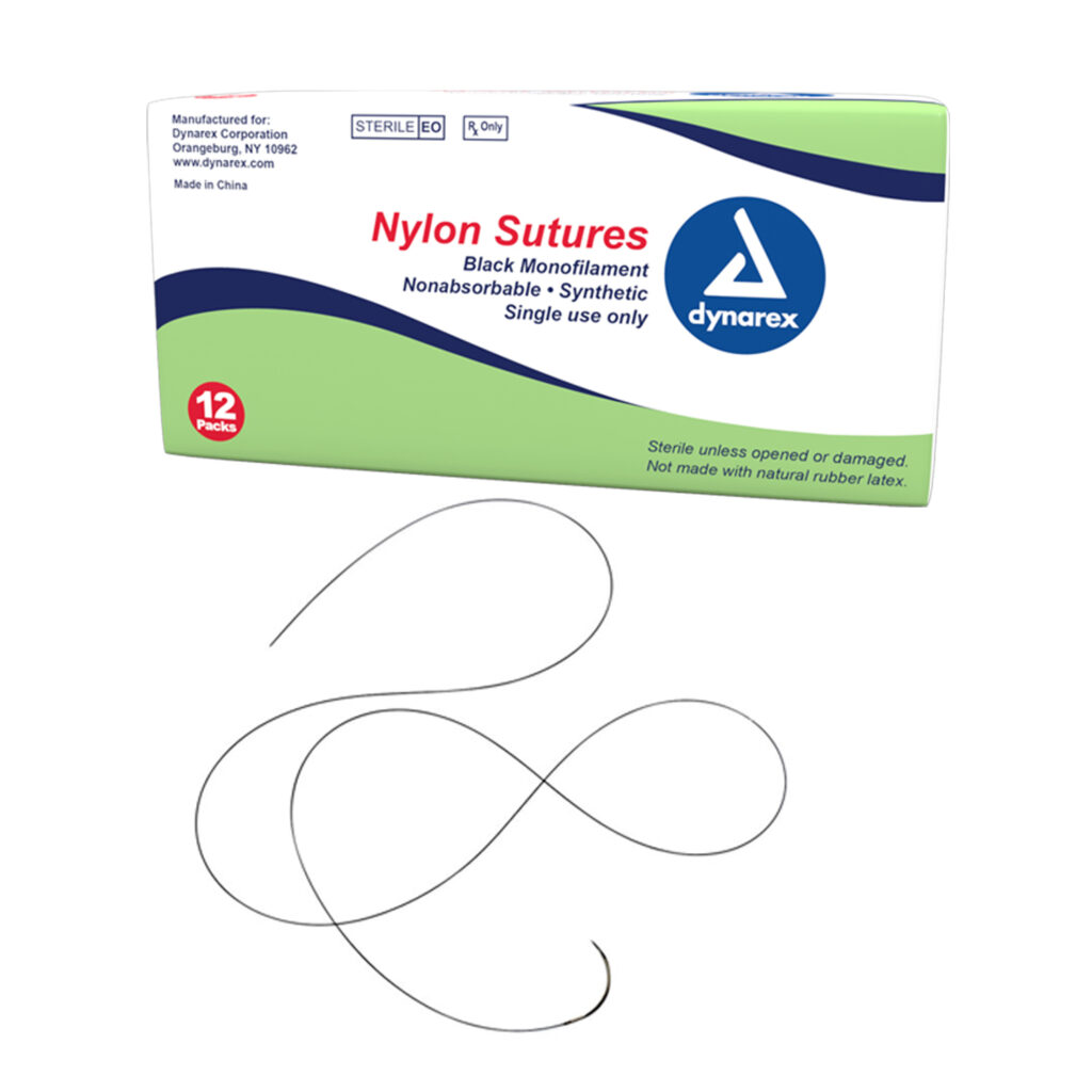 Nylon Non-Absorbable Sutures, 18″ – Box of 12