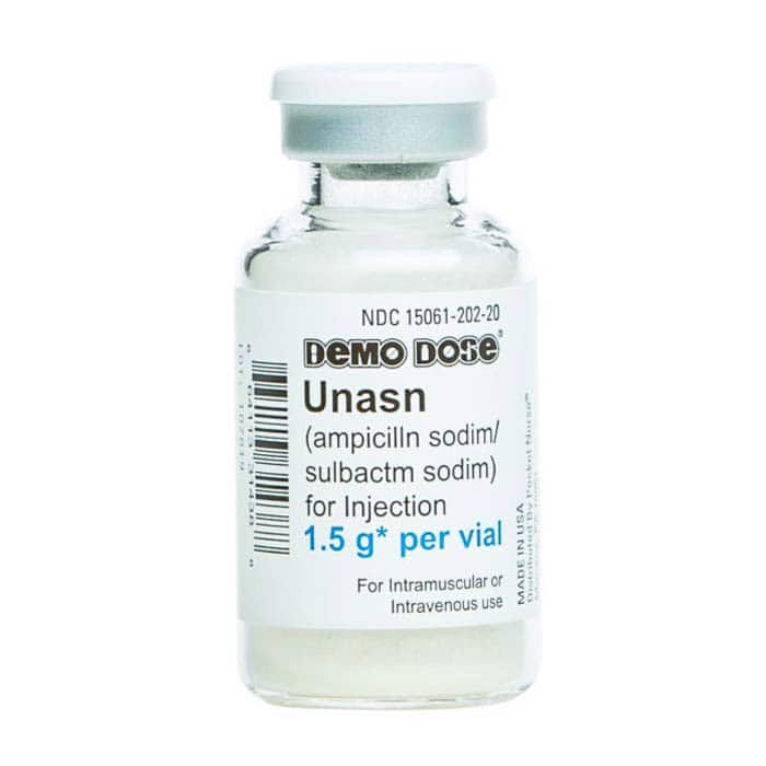 Demo Dose® Simulated Unasyn® 1.5g/20mL Powder Vial