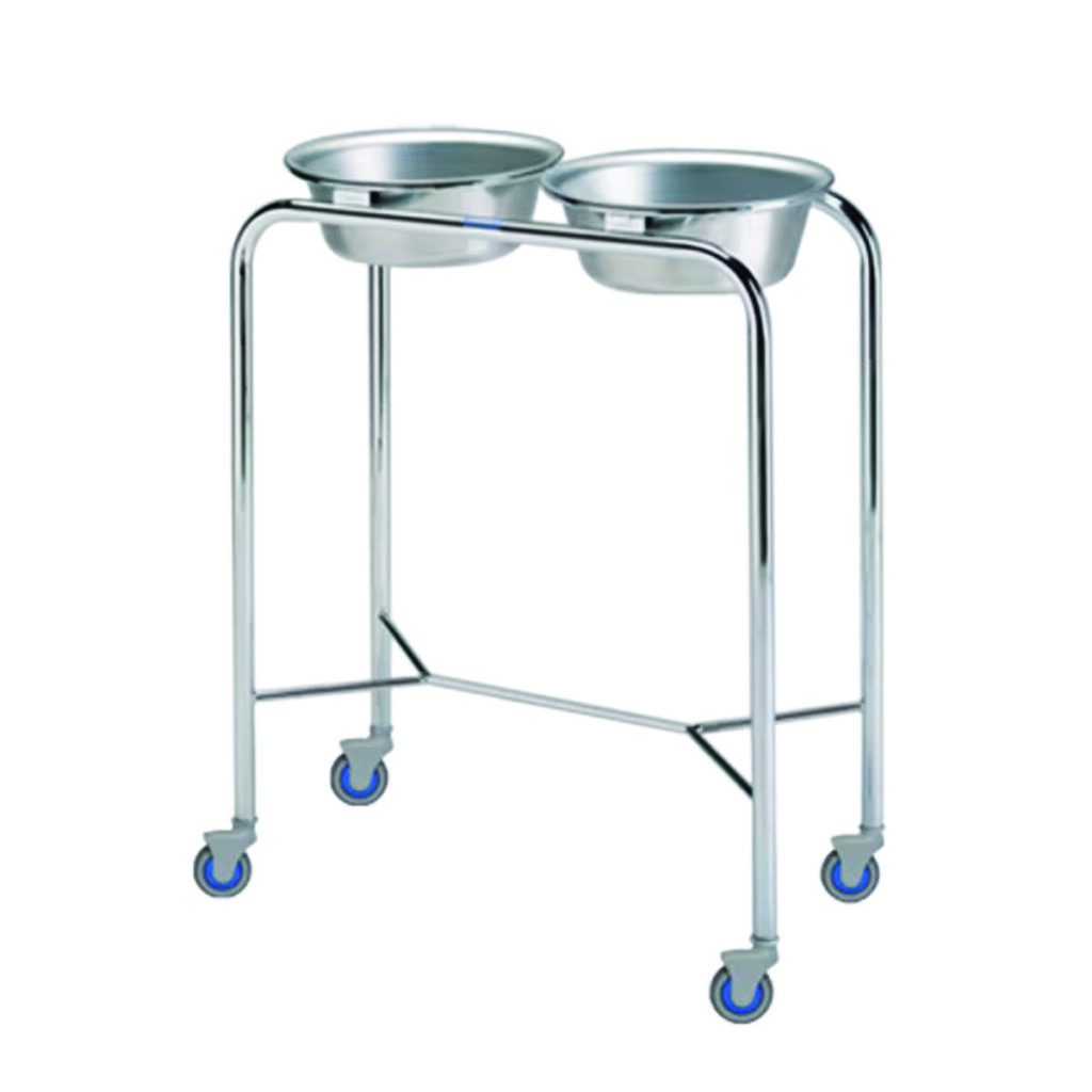 Chrome Double Basin Stand w/ Stainless Steel Basins