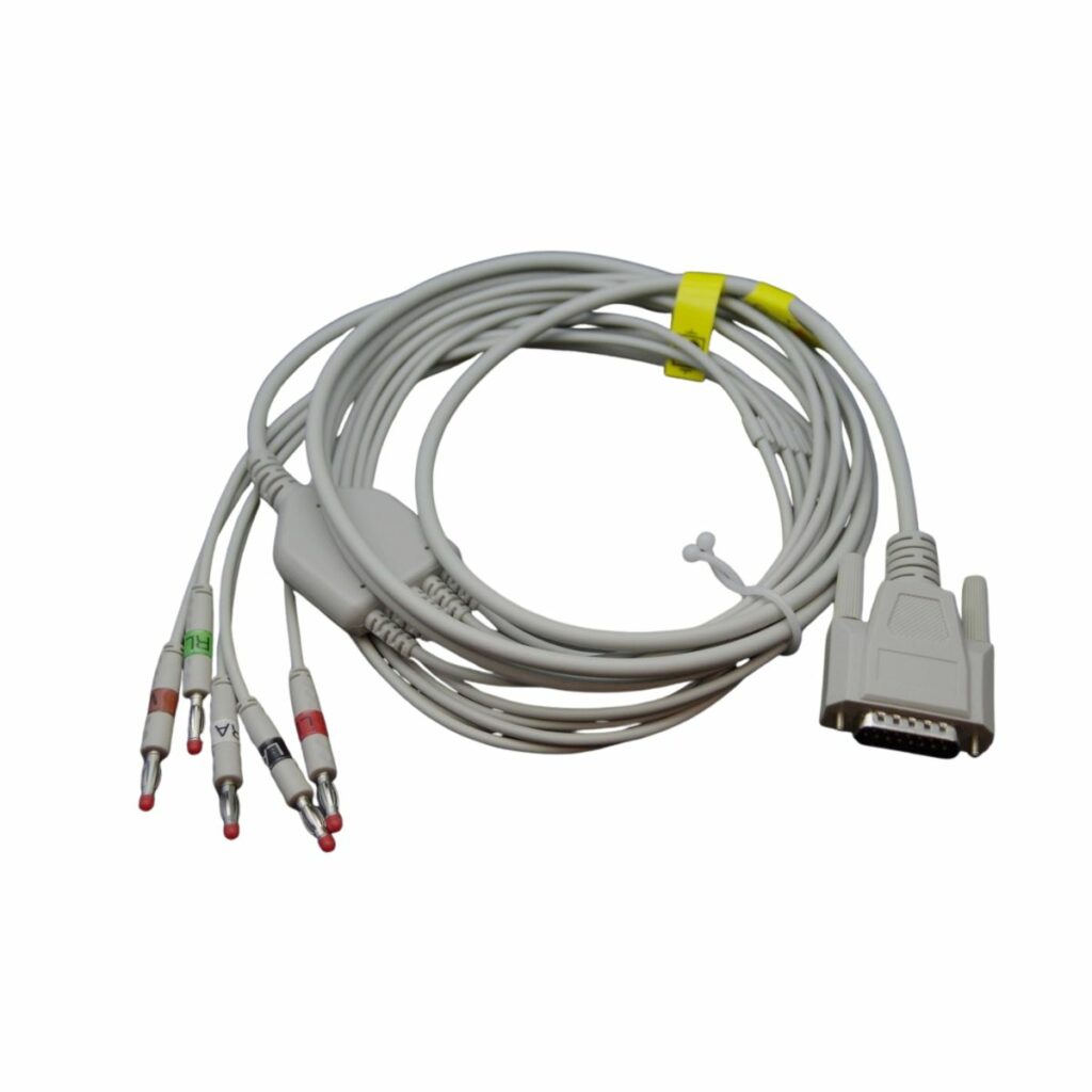 5-Lead Veterinary ECG Cable with 4 mm Banana Connectors